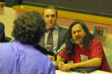 Q & A [detail] : Bruce Perens and Richard Stallman in dialogue / webmink. - January 17, 2006. - photograph. - GPL V3 draft conference.